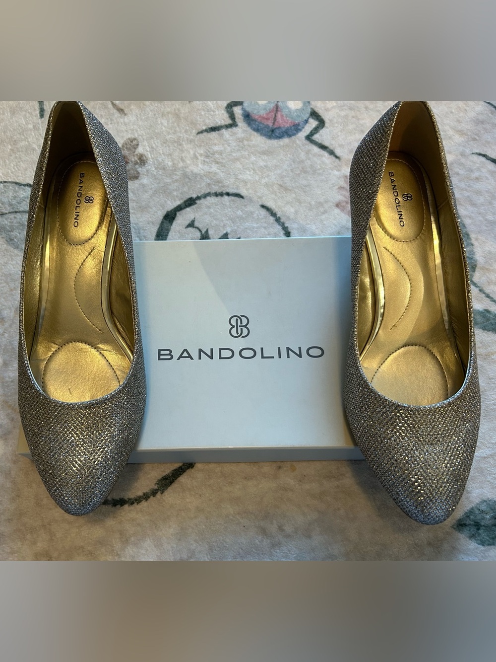 Bandolino Silver Glitter Low Heel Pumps - Picture 3 of 13